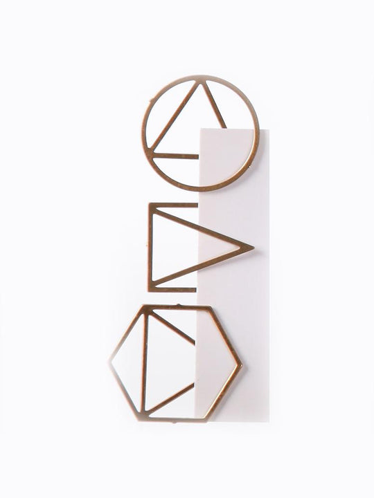 Brass geometric paperclips